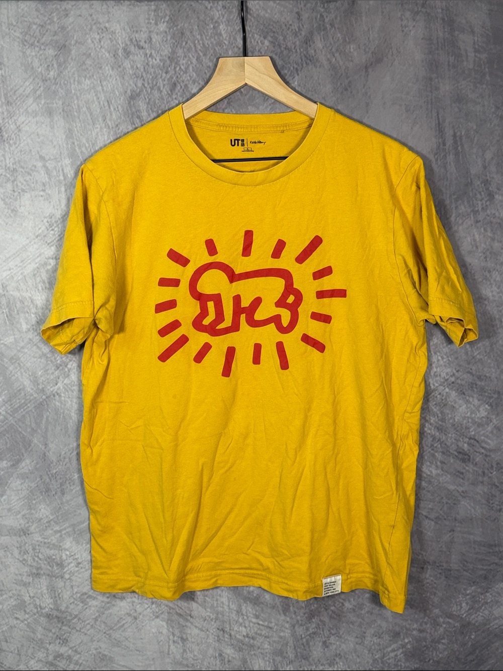 Uniqlo Yellow Short-Sleeve Tee with Red Pop Graphic